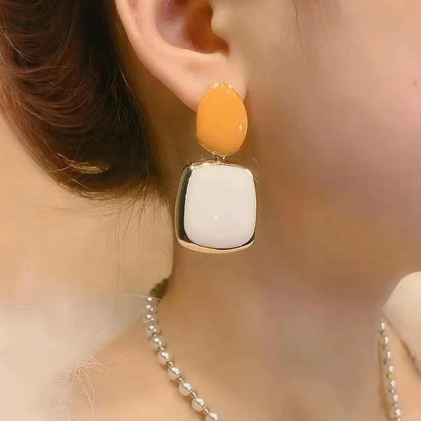 Shop All I Want SHOP ALL I WANT Orange-White Glaze Earrings 🔶💎 #KoreanFashion