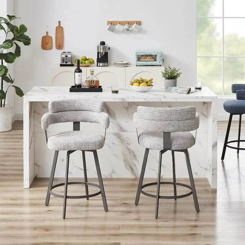 Counter Height Bar Stools with Full Back - Swivel Chairs Set of 2 in GEnhance your bar or kitchen area with these stylish Counter Height Bar Stools. Featuring a full back for added comfort and support, these swivel stools are perfect fShop All I WantShop All I WantFull Back - Swivel Chairs Set