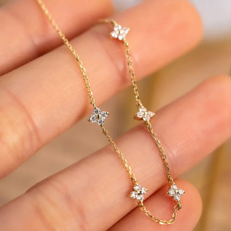 Shop All I Want Gold / Bracelet / 19cm SHOP ALL I WANT Gold-Plated Zircon Flower Bracelet 💎🌸