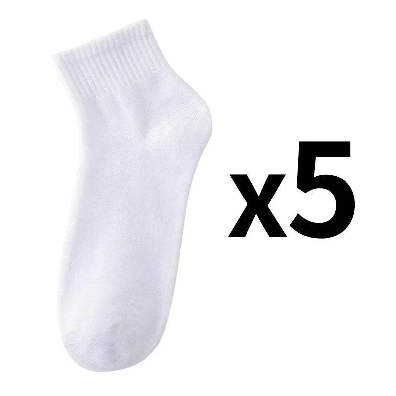 Shop All I Want style 1 / EU 38-43 SHOP ALL I WANT 🧦 5 Pairs Men's Solid Color Socks – Black & White, Business Casual & Breathable Cotton 🌟