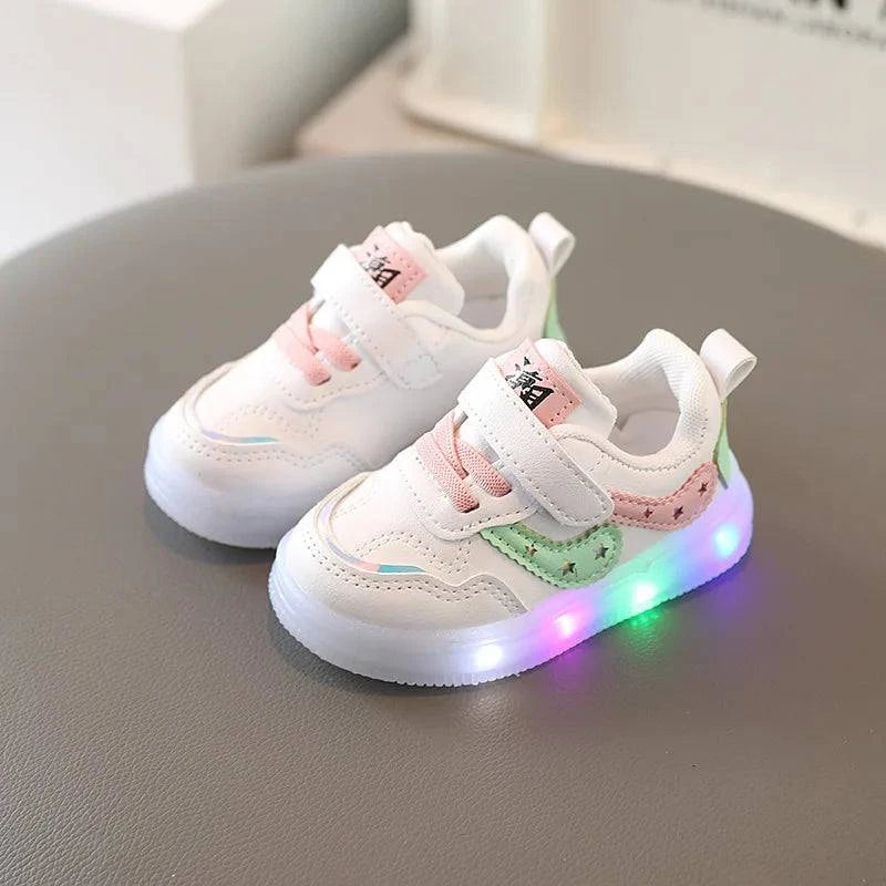 Shop All I Want pink / 15(11.5cm) Shop All I Want 🌈 Bright & Breezy: Lighted Sneakers for Active Kids!