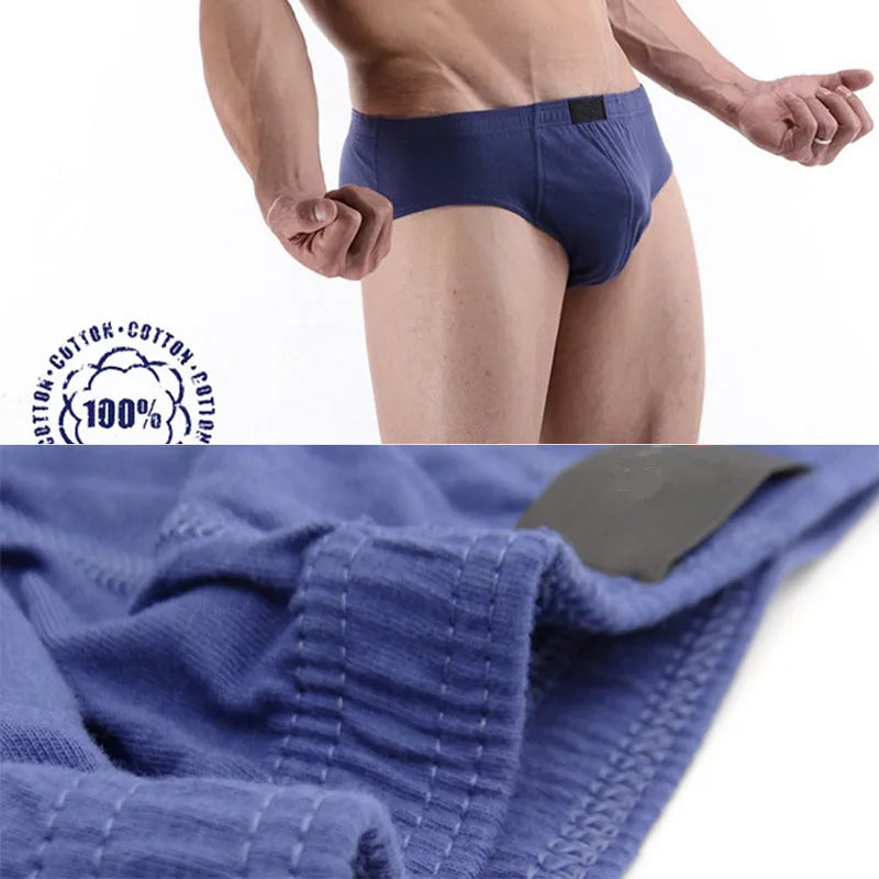 4 Pcs Cotton Men's Briefs | Plus Size Breathable Underwear 🌟