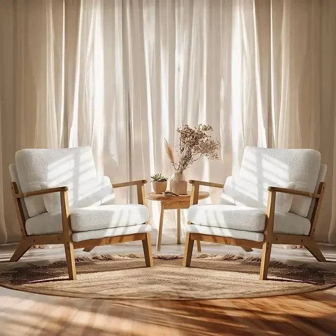 Shop All I Want Armrests Accent Chair Set of 2, Upholstered with Pillow, Comfy FarmhouEnhance your living room with this set of 2 armrests accent chairs. Upholstered with soft fabric and featuring comfy pillows, these chairs bring a touch of modern stShop All I WantShop All I WantPillow, Comfy Farmhouse Chairs 🪑