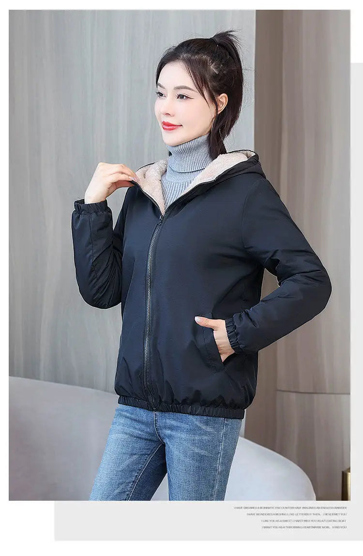 Women’s Fleece Coat: Warm Hooded Windbreaker for Winter! ❄️🧥