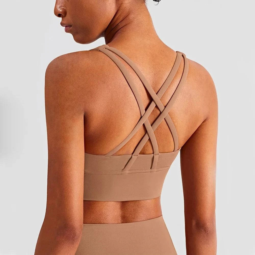 Shop All I Want cocoa / S Shop All I Want Triangle Backless Sports Bra