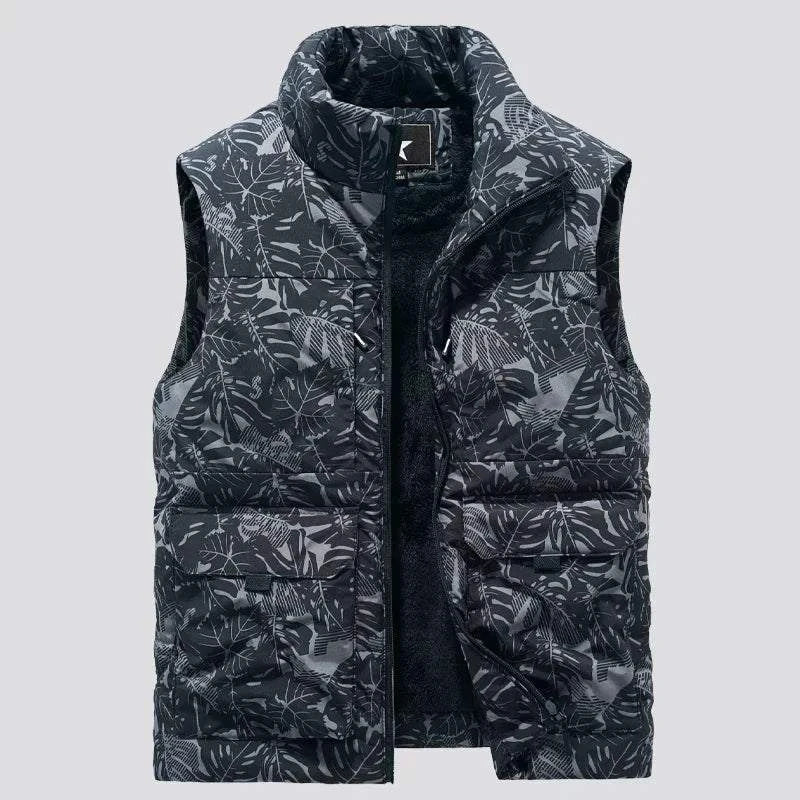 Shop All I Want Camouflage Black / S SHOP ALL I WANT Cotton-Padded Sleeveless Workwear Vest