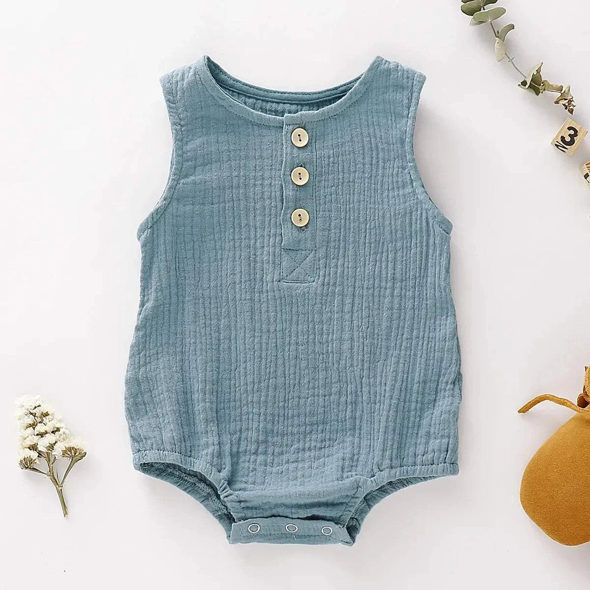 Shop All I Want Lake Blue / 0-3months Shop All I Want 🌼 Light & Breezy: Perfect Summer Romper for Babies!