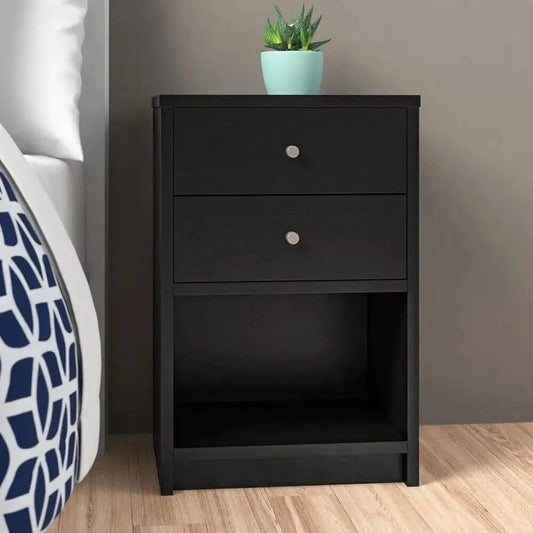 Bedroom Storage Dresser, 2-Drawer Nightstand Cabinet, Wood Furniture iThis modern nightstand combines style and practicality with its 2 drawers and open shelf for added storage. Crafted from wood in a sleek black finish, it brings an eShop All I WantShop All I WantBedroom Storage Dresser, 2-Drawer Nightstand Cabinet, Wood Furniture