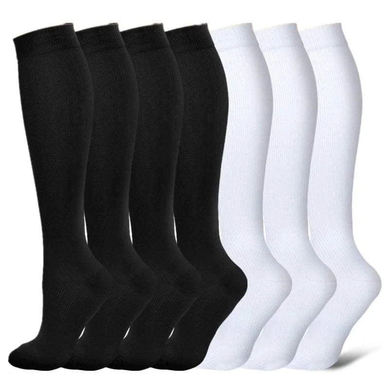 Shop All I Want 7 Pairs-Black White / S-M SHOP ALL I WANT Knee High Compression Socks -Brooklyn active wear 🖤