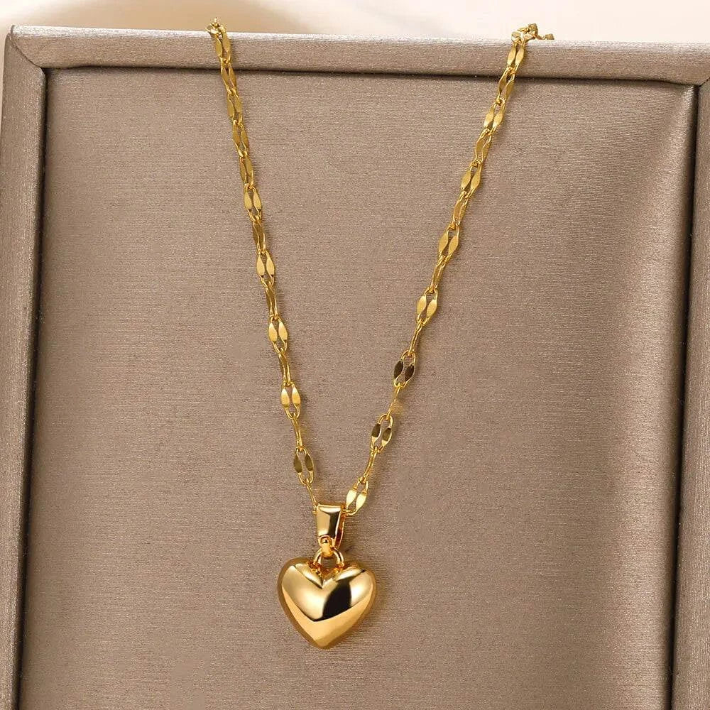 Shop All I Want N05997G / CHINA SHOP ALL I WANT Stainless Steel Heart Necklace 🌹💖 #FashionJewelry