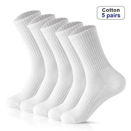 Shop All I Want SHOP ALL I WANT 🧦 5 Pairs Men’s Cotton Socks – Soft, Breathable, New Style for All Seasons, Plus Size 🌞❄️