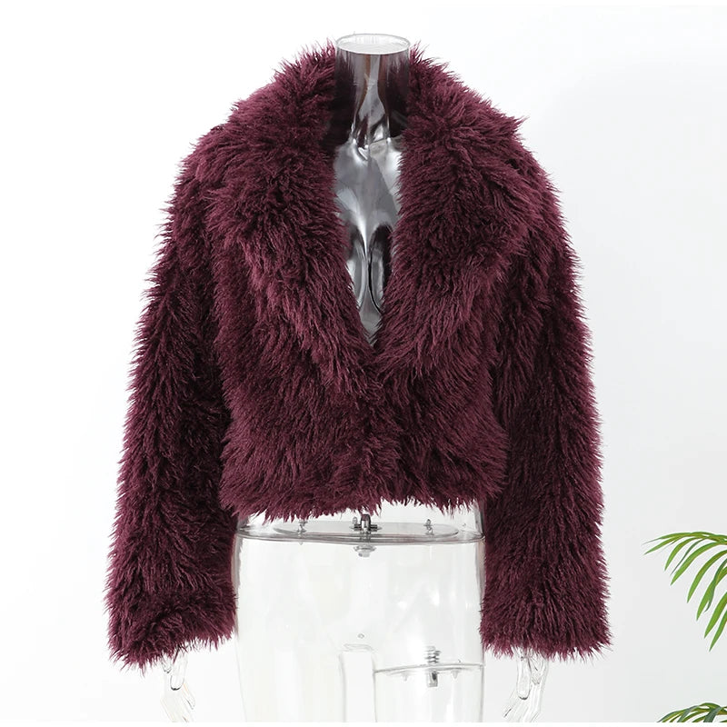 Women’s Faux Fur Jacket Coat – Warm Fluffy Lapel Cardigan for Winter 2025 ❄️✨