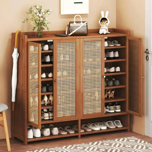 Bamboo Shoe Cabinet with Doors & 8 Tiers 🌿Add a touch of natural elegance to your living room with this bamboo sideboard. Perfect for use as a shoe rack or a stylish storage solution, its sleek, modern desigShop All I WantShop All I WantBamboo Shoe Cabinet