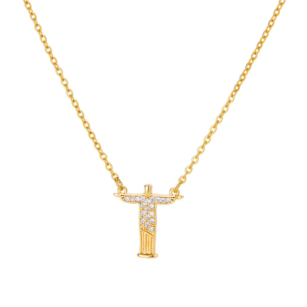 Shop All I Want N05336G / 45cm / China SHOP ALL I WANT Gold-Plated Zircon Cross Necklace 🌟✝️