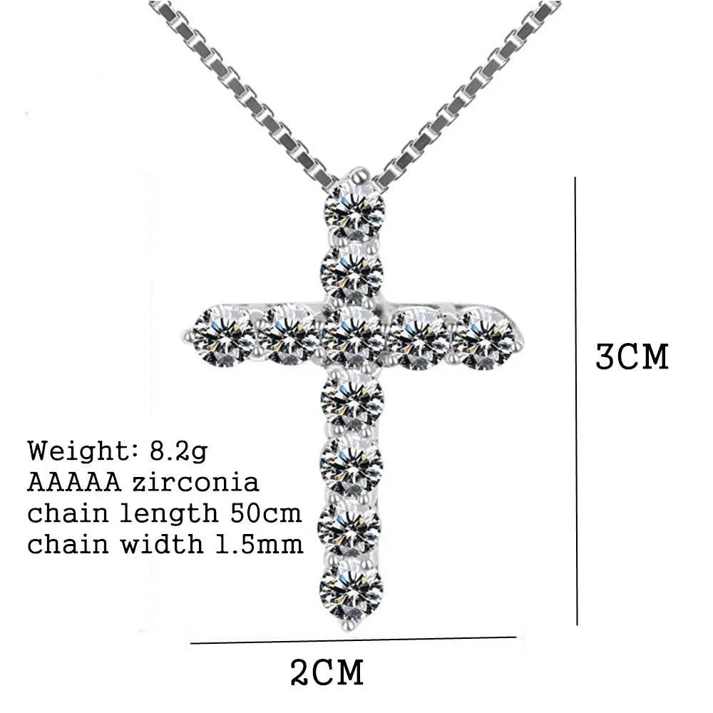 Shop All I Want Shop All I Want ✨ 16-24" Sterling Silver Necklace – Shiny Cross Pendant, Perfect Gift for Men & Women 🎁