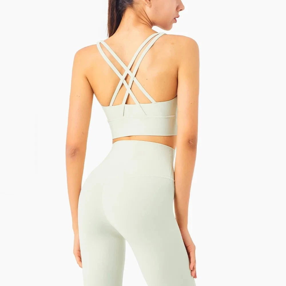 Shop All I Want ivory / S Shop All I Want Triangle Backless Sports Bra