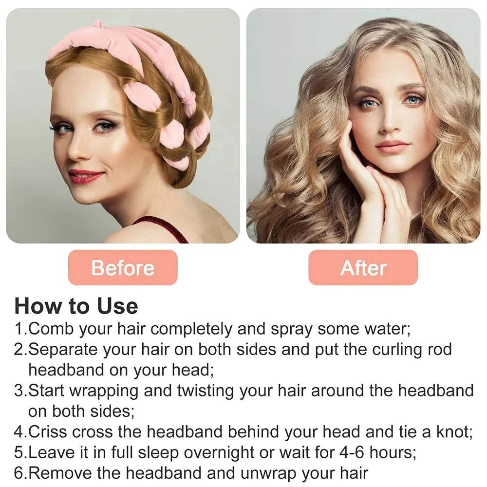 Shop All I Want Shop All I Want 💁‍♀️ Heatless Curling Rod Headband – Soft, No-Heat Hair Rollers for Effortless Curls While Sleeping 🌙