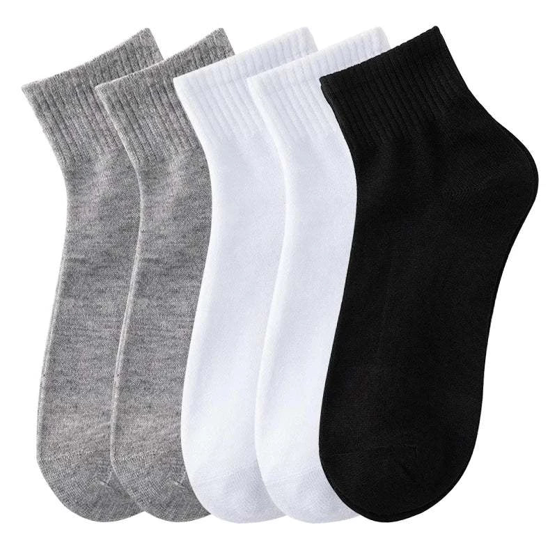 Shop All I Want style 4 / EU 38-43 SHOP ALL I WANT 🧦 5 Pairs Men's Solid Color Socks – Black & White, Business Casual & Breathable Cotton 🌟