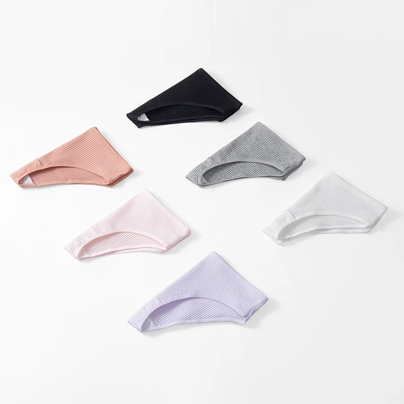 10PCS Women’s Panties Set | Sexy Breathable Cotton Striped Briefs 🌸