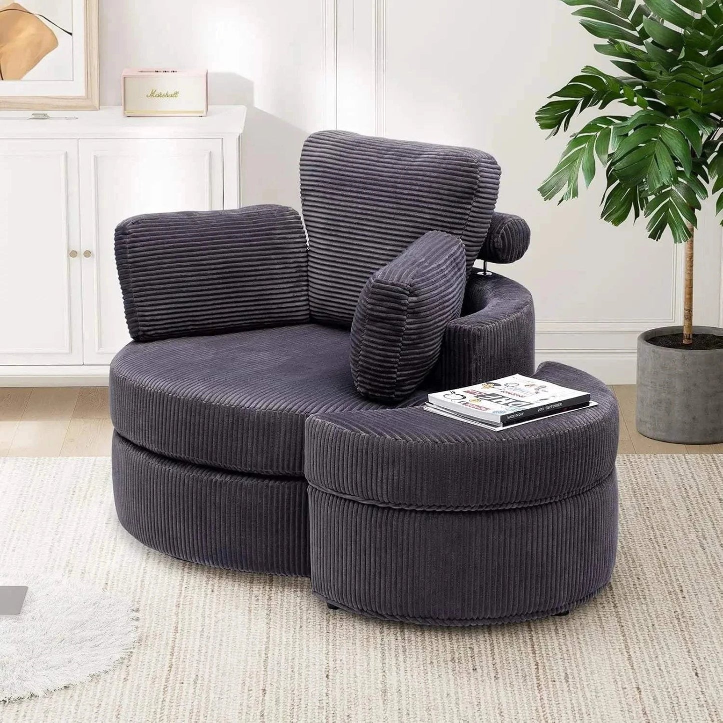 Cozy Round Reading Swivel Accent Chair – With Ottoman & Pillow 🛋️Elevate your living space with the Cozy Round Reading Swivel Accent Chair – With Ottoman &amp; Pillow 🛋️ Designed for both comfort and style, this chair features a Shop All I WantShop All I WantCorduroy Swivel Accent Chair –