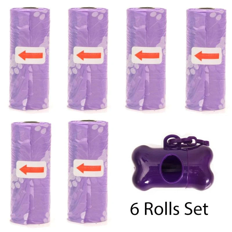 Shop All I Want Foot Purple 6Rolls S SHOP ALL I WANT Convenient Cleanup: Pet poop bags for a mess-free and eco-friendly pet waste solution! 🐾♻️