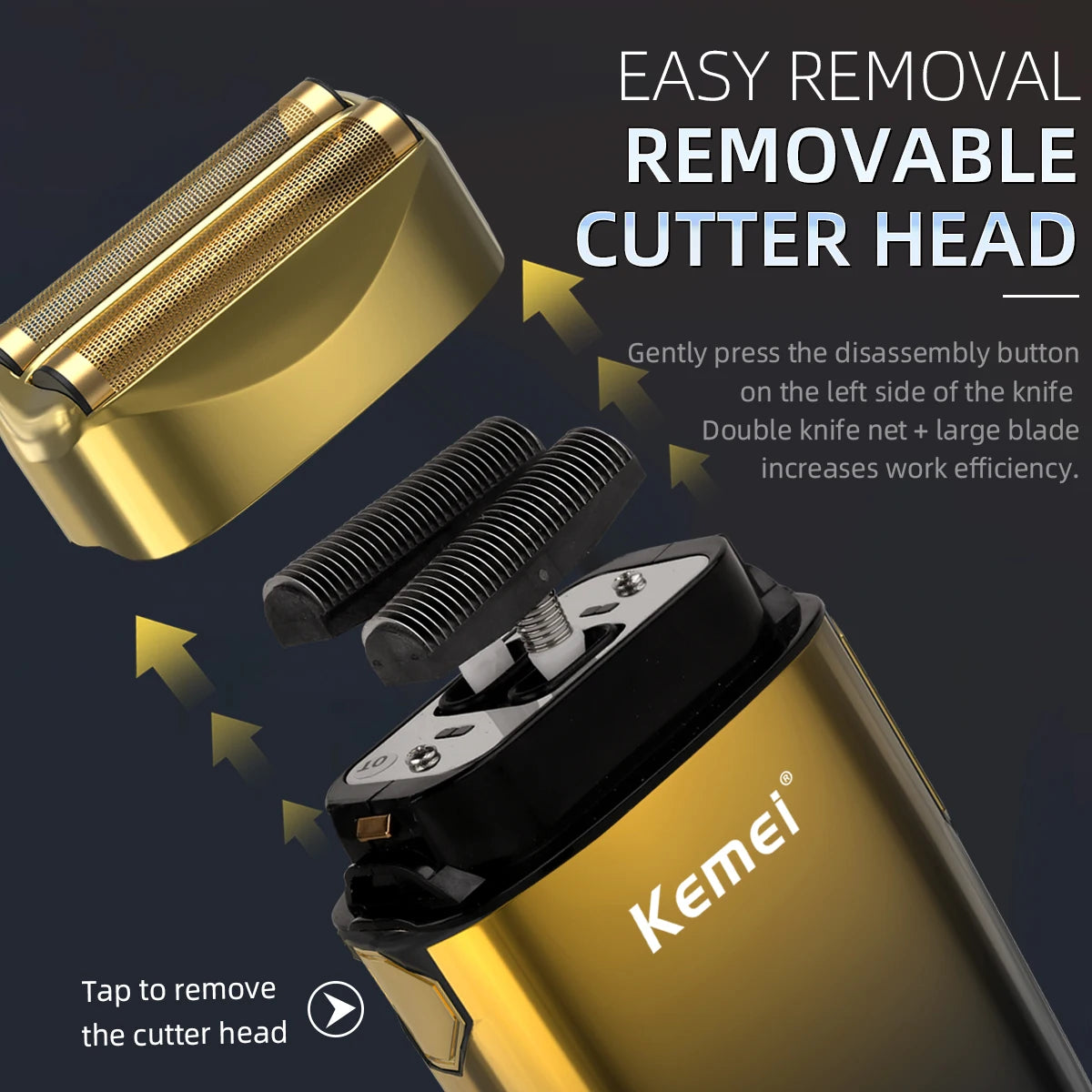 Kemei 7500 RPM Electric Shaver – Professional Hair & Beard Razor, Rechargeable Trimmer for Men KM-TX10 ✂️⚡