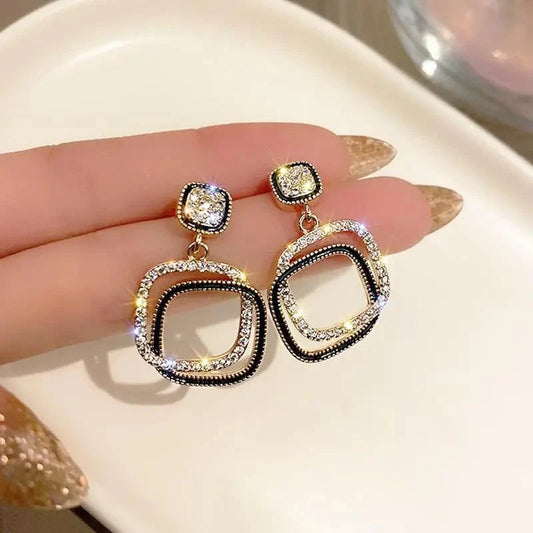 Silver Square Crystal Stud Earrings ✨💎 #HighEndFashion - Shop All I Want