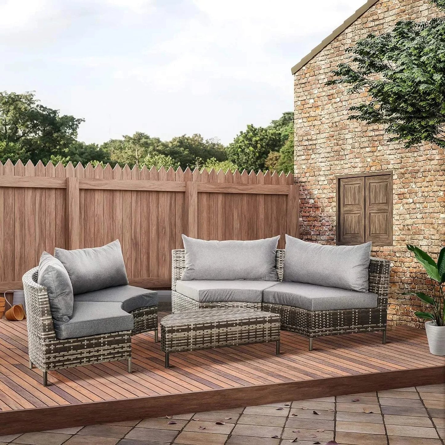 5-Piece Outdoor Sectional Sofa 🌿 | Half-Moon PE Rattan with Cushions,Create the perfect outdoor oasis with this 5-Piece Outdoor Sectional Sofa 🌿, featuring a sleek half-moon design made from durable PE rattan wicker and steel. Ideal Shop All I WantShop All I Want5-Piece Outdoor Sectional Sofa 🌿