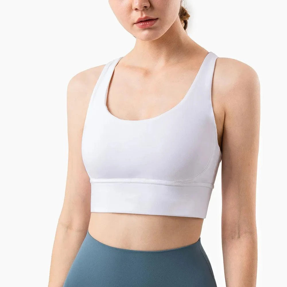 Shop All I Want white / S Shop All I Want Triangle Backless Sports Bra