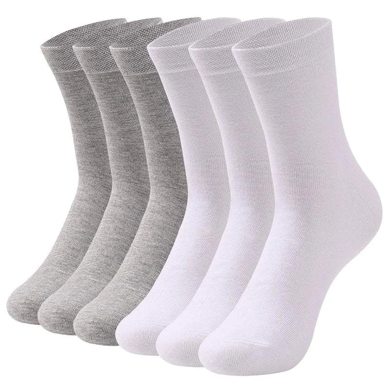 Shop All I Want SHOP ALL I WANT 🧦 6 Pairs High-Quality Men’s Socks – Cotton, Breathable, Black & White for Spring/Summer, EU38-45 🌞