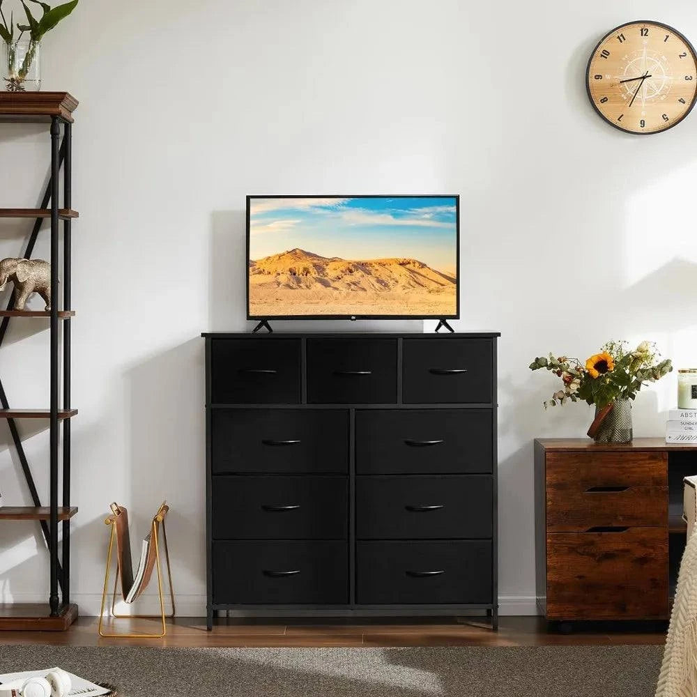 9-Drawer Fabric Dresser for Bedroom | Metal Frame & Wood Top Storage TMaximize your bedroom storage with this sleek 9-Drawer Fabric Dresser. Featuring a metal frame and wood top, this stylish dresser offers ample storage for your clothShop All I WantShop All I Want9-Drawer Fabric Dresser