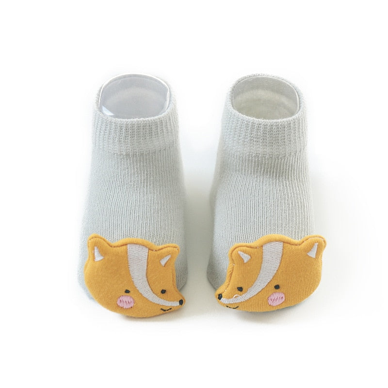 Shop All I Want yellow fox / XS(0-6M) SHOP ALL I WANT Baby Dino Socks 🦖