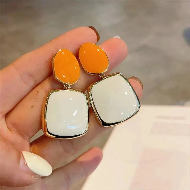 Shop All I Want SHOP ALL I WANT Orange-White Glaze Earrings 🔶💎 #KoreanFashion