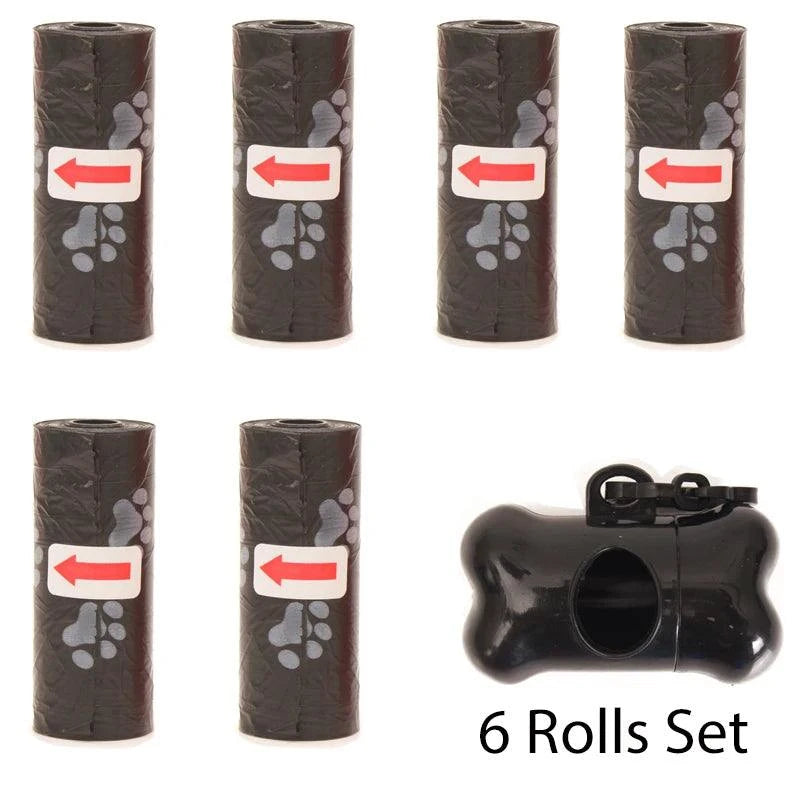 Shop All I Want Foot Black 6Rolls Se SHOP ALL I WANT Convenient Cleanup: Pet poop bags for a mess-free and eco-friendly pet waste solution! 🐾♻️