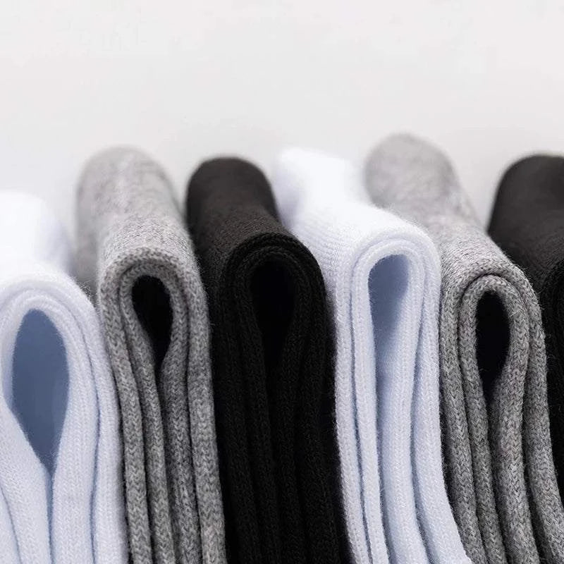 Shop All I Want SHOP ALL I WANT 🧦 5 Pairs Men's Solid Color Socks – Black & White, Business Casual & Breathable Cotton 🌟