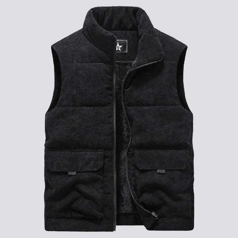 Shop All I Want Soft Black / S SHOP ALL I WANT Cotton-Padded Sleeveless Workwear Vest