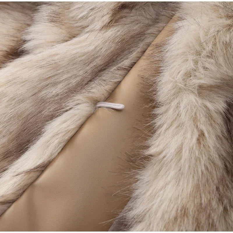 Elegant Fluffy Faux Fur Coat for Women – Luxury Winter Jacket & High Street Outerwear ❄️✨