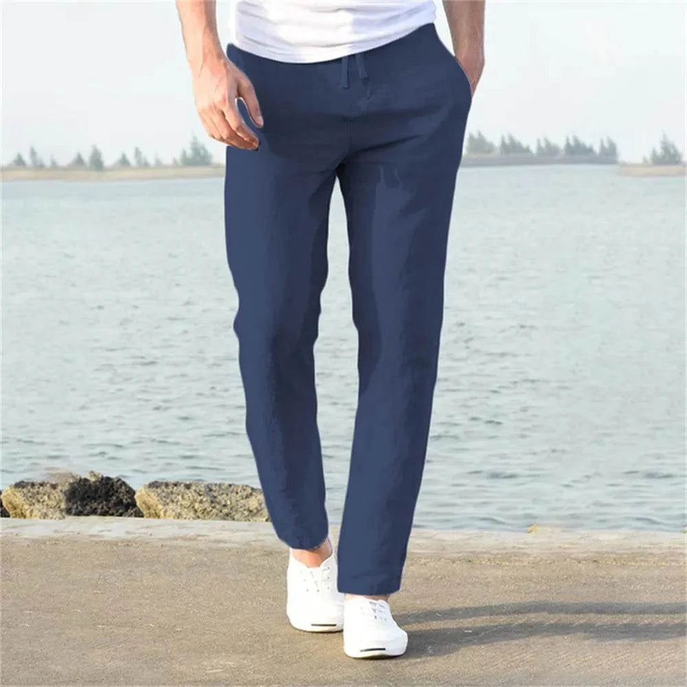 Shop All I Want navy / US S 50-60 KG SHOP ALL I WANT Men's Cotten Linen Pants 🌿👖