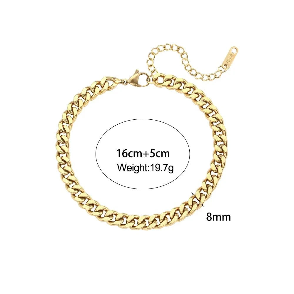 Shop All I Want 8mm Cuban Chain SHOP ALL I WANT Minimalist Gold Men Bracelet