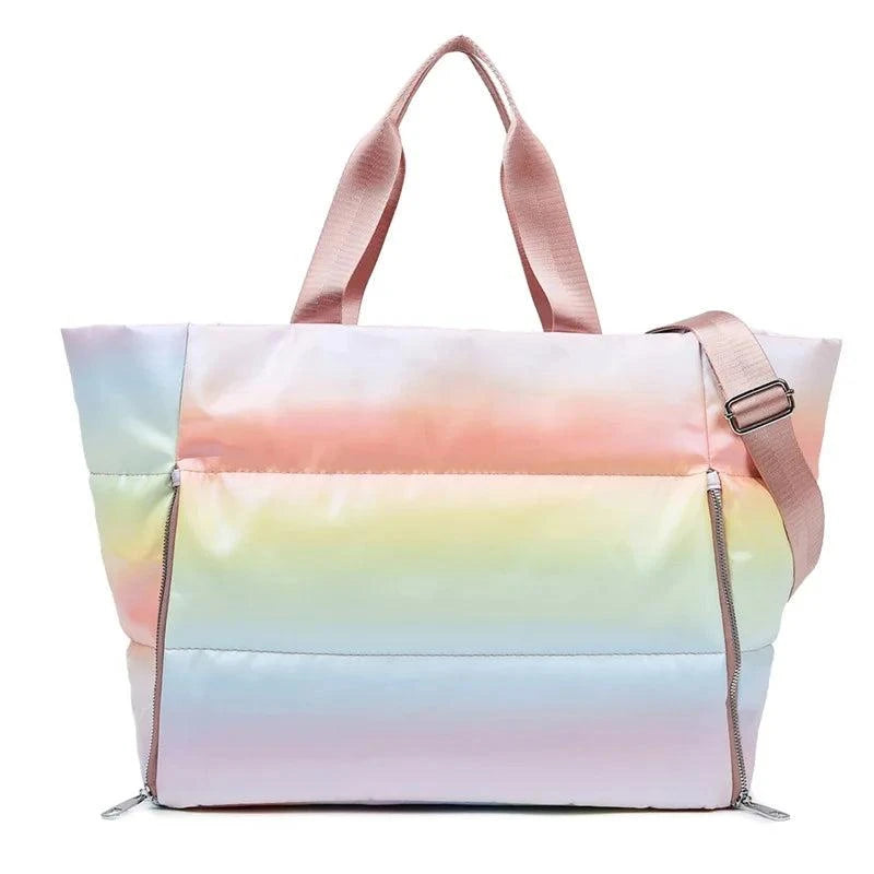 Shop All I Want Bright Pink Rainbow SHOP ALL I WANT The Puffer Tote Bag 🖤