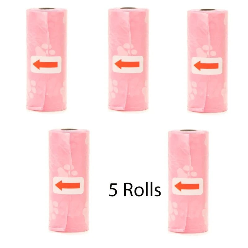 Shop All I Want Foot Pink 5Rolls SHOP ALL I WANT Convenient Cleanup: Pet poop bags for a mess-free and eco-friendly pet waste solution! 🐾♻️