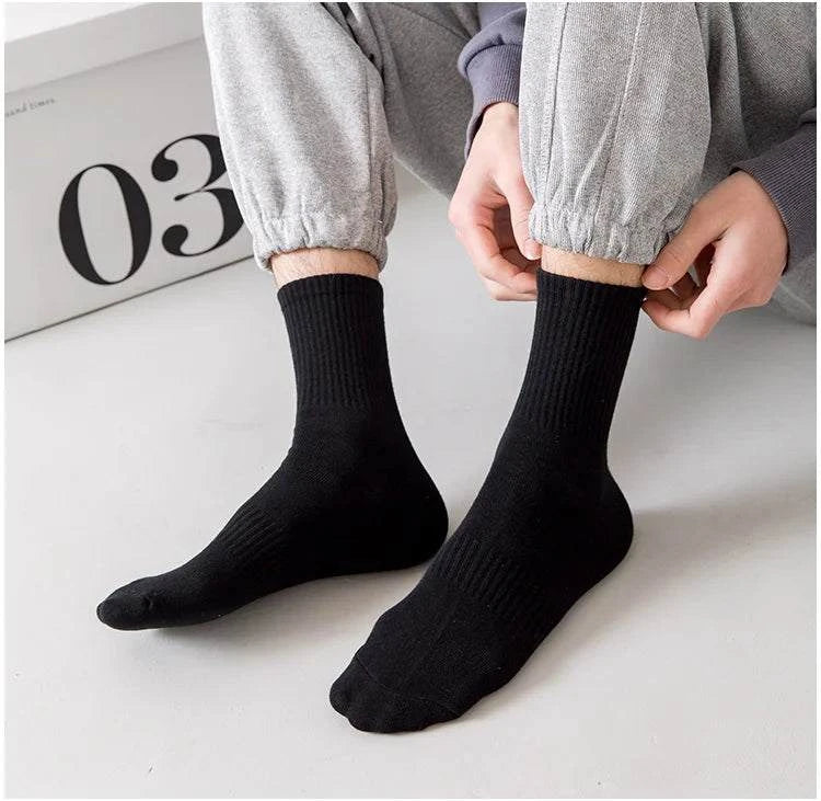 Shop All I Want SHOP ALL I WANT 🧦 5 Pairs Men’s Cotton Socks – Soft, Breathable, New Style for All Seasons, Plus Size 🌞❄️