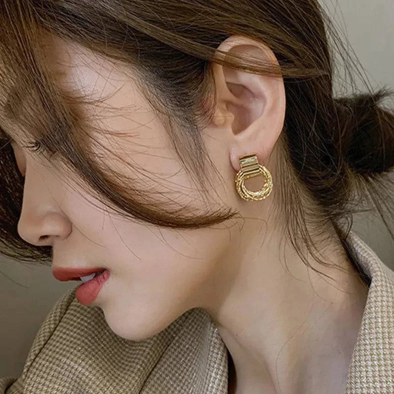 Shop All I Want SHOP ALL I WANT Retro Gold Circle Stud Earrings ✨🎁 #KoreanFashion