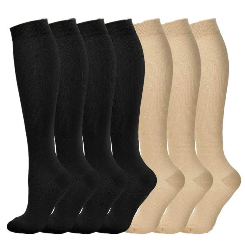 Shop All I Want 7 Pairs-Black Skin / S-M SHOP ALL I WANT Knee High Compression Socks -Brooklyn active wear 🖤