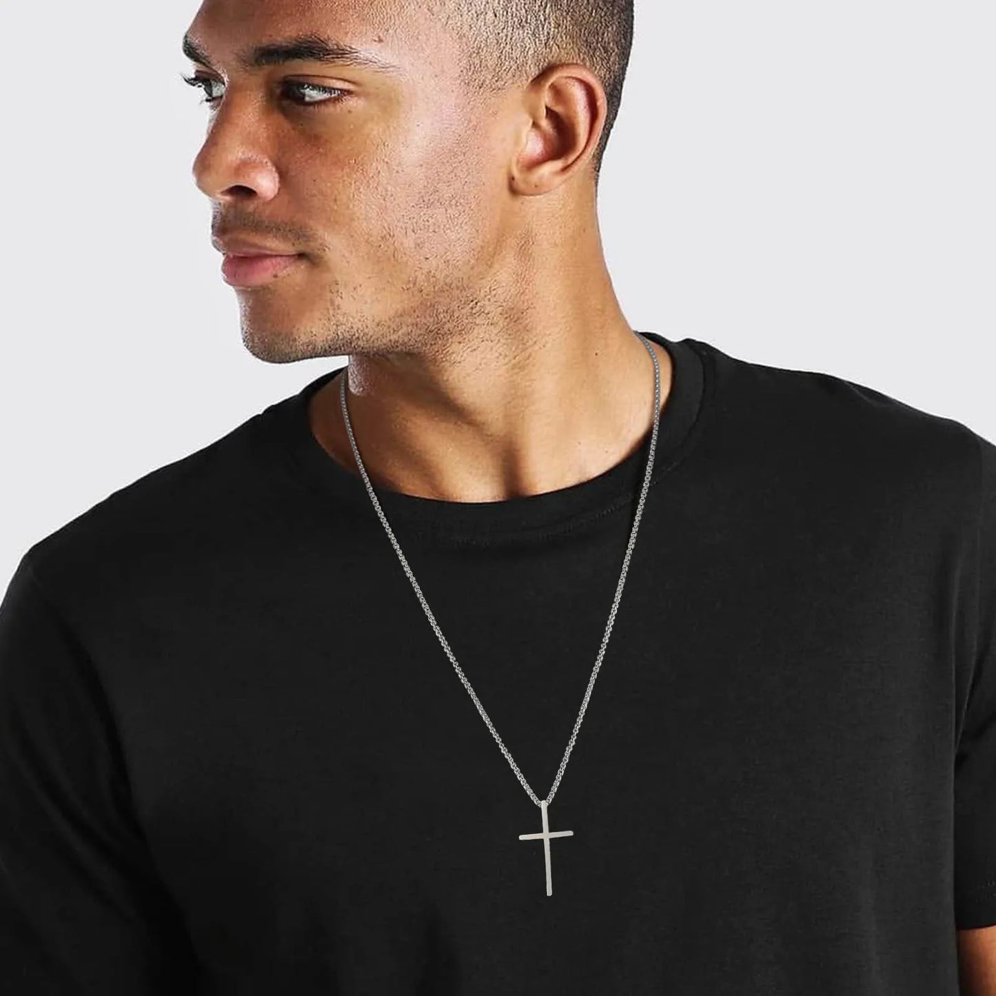 Shop All I Want SHOP ALL I WANT Layered Cross Pendant Necklace for Men ✝️🔗