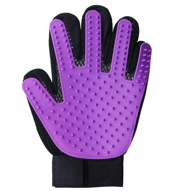 Shop All I Want Left Purple SHOP ALL I WANT Pet Hair Deshedding Brush Gloves