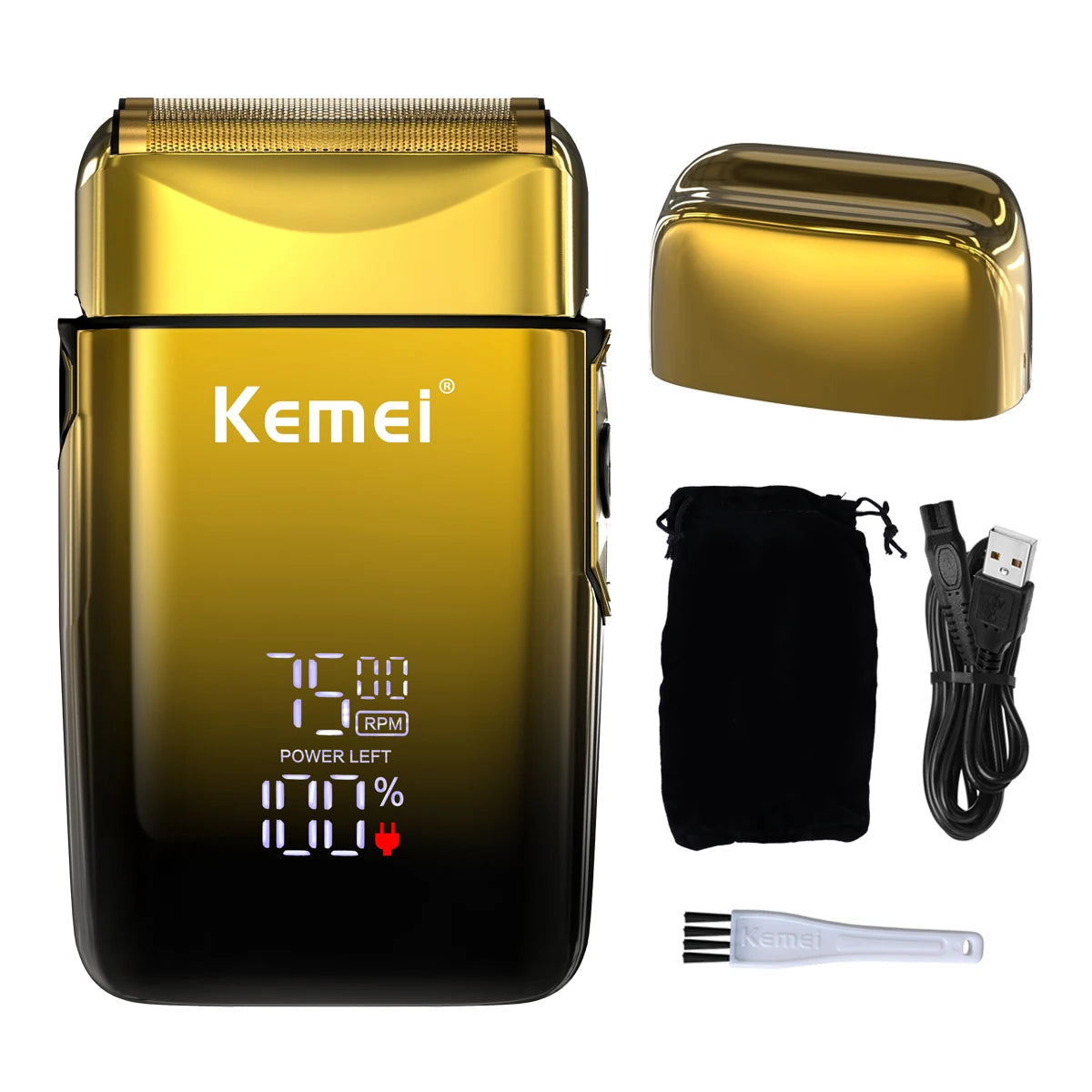 Kemei 7500 RPM Electric Shaver – Professional Hair & Beard Razor, Rechargeable Trimmer for Men KM-TX10 ✂️⚡