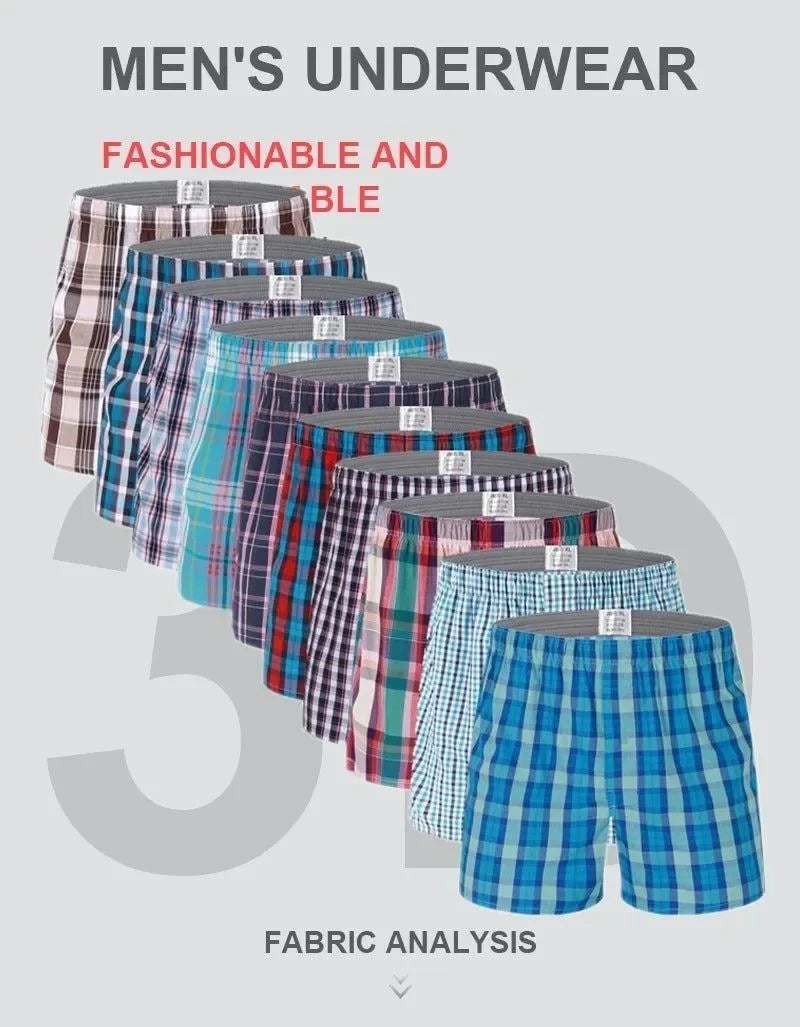 Shop All I Want SHOP ALL I WANT 👖 3-10PCS Cotton Boxer Shorts – Soft, Large Size Underwear for Men, Comfortable Pajamas 🌙