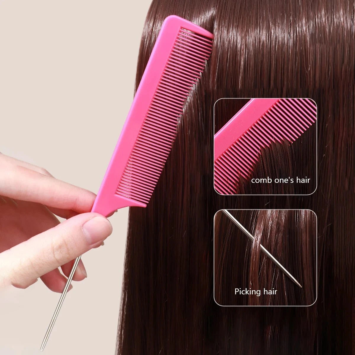 Shop All I Want Shop All I Want 💇‍♀️ Professional Pointed Tail Comb – Precise Styling, Anti-Static, Stainless Steel Hair Tool ✨