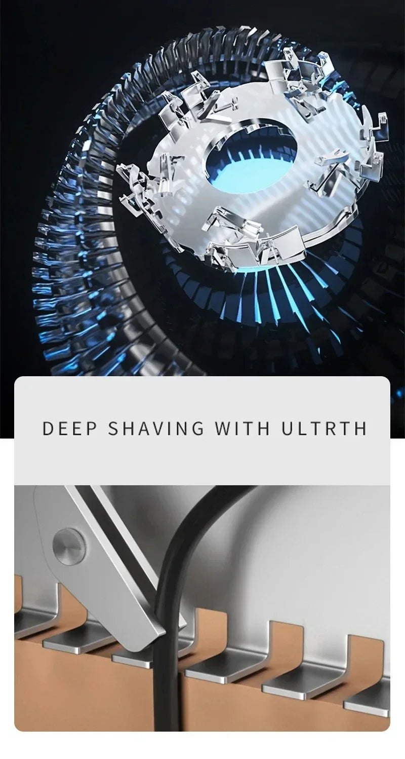 Electric Shaver for Men: Waterproof & Rechargeable Rotary Razor! 🔋💧